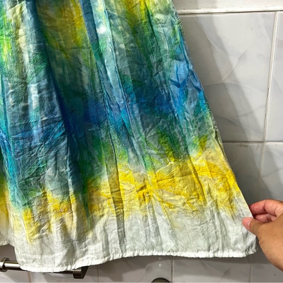 Appraisal One Size Multicolor Smocked Strapless Tie Dye Resort Wear Midi Dress - Picture 6 of 10